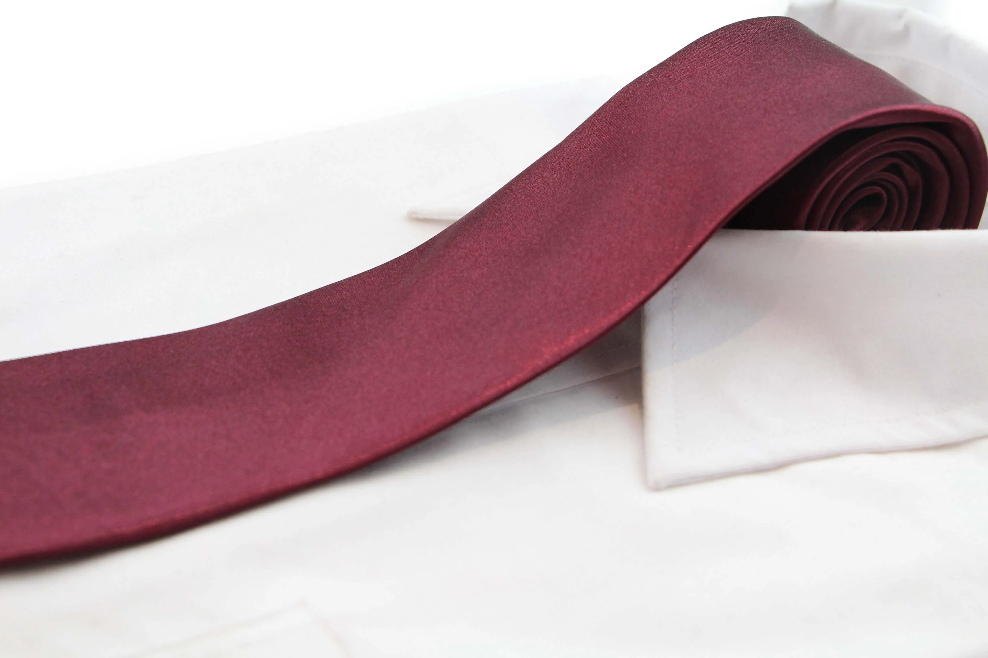 Mens Plum 8cm Plain Neck Tie