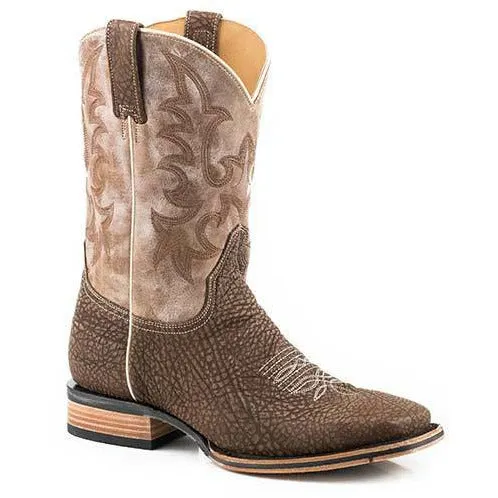 Men's Stetson Obadiah Brown Print Square Toe Boot