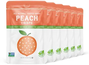 Nature’s Turn Freeze-Dried Fruit Snacks, Peach Crisps - Pack of 6 (0.53 oz Each)