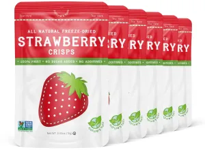 Nature’s Turn Freeze-Dried Fruit Snacks, Strawberry Crisps - Pack of 6 (0.53 oz Each)