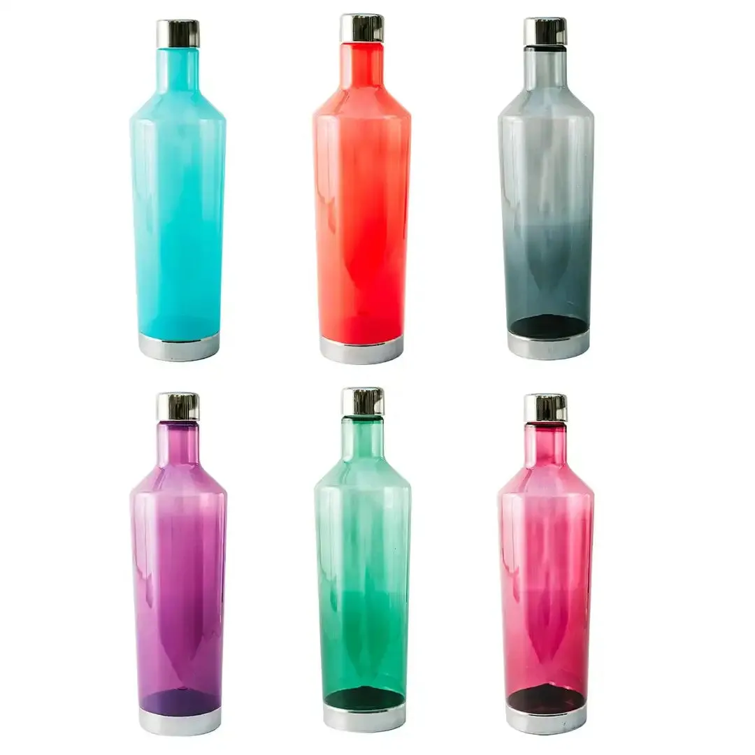 NAYASA Drink Plastic Fridge Water Bottle With Steel Base Set of 6