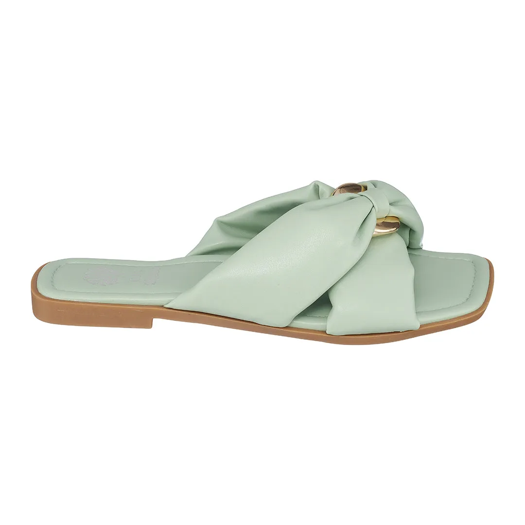 Perri Green Flat Sandals