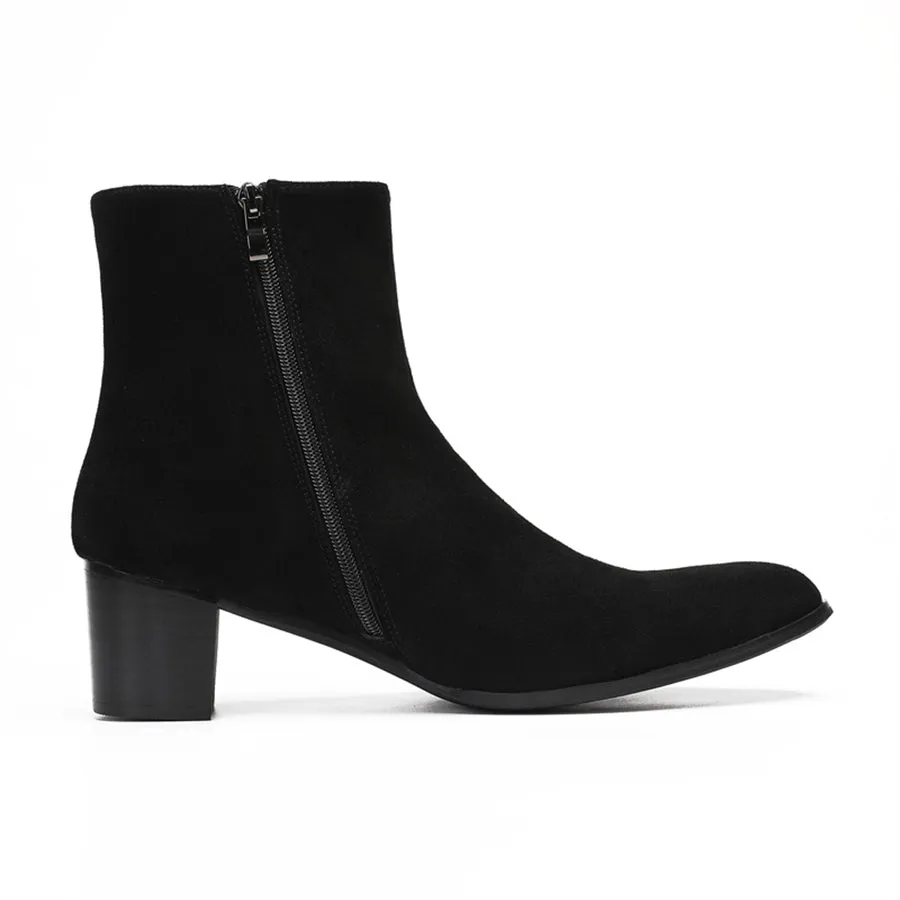 Pointed Captoe Elevator Ankle Boots