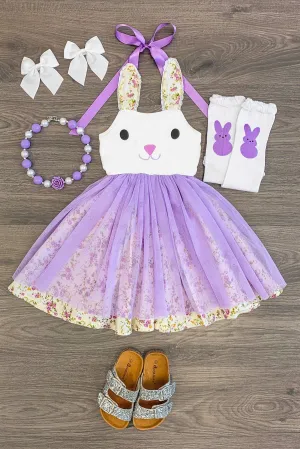 Purple Bunny Halter Tutu Dress