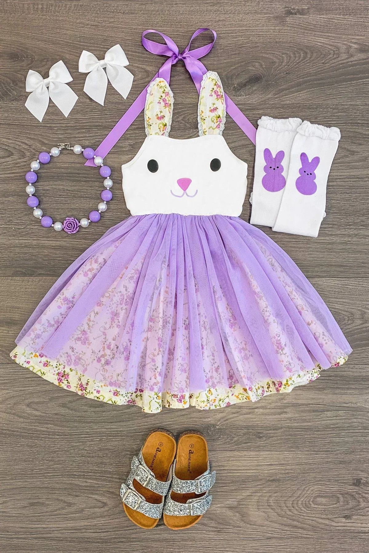 Purple Bunny Halter Tutu Dress