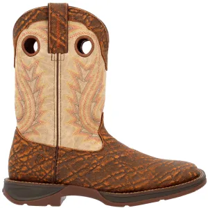 Rebel Elephant Print Square Toe Cowboy Boots