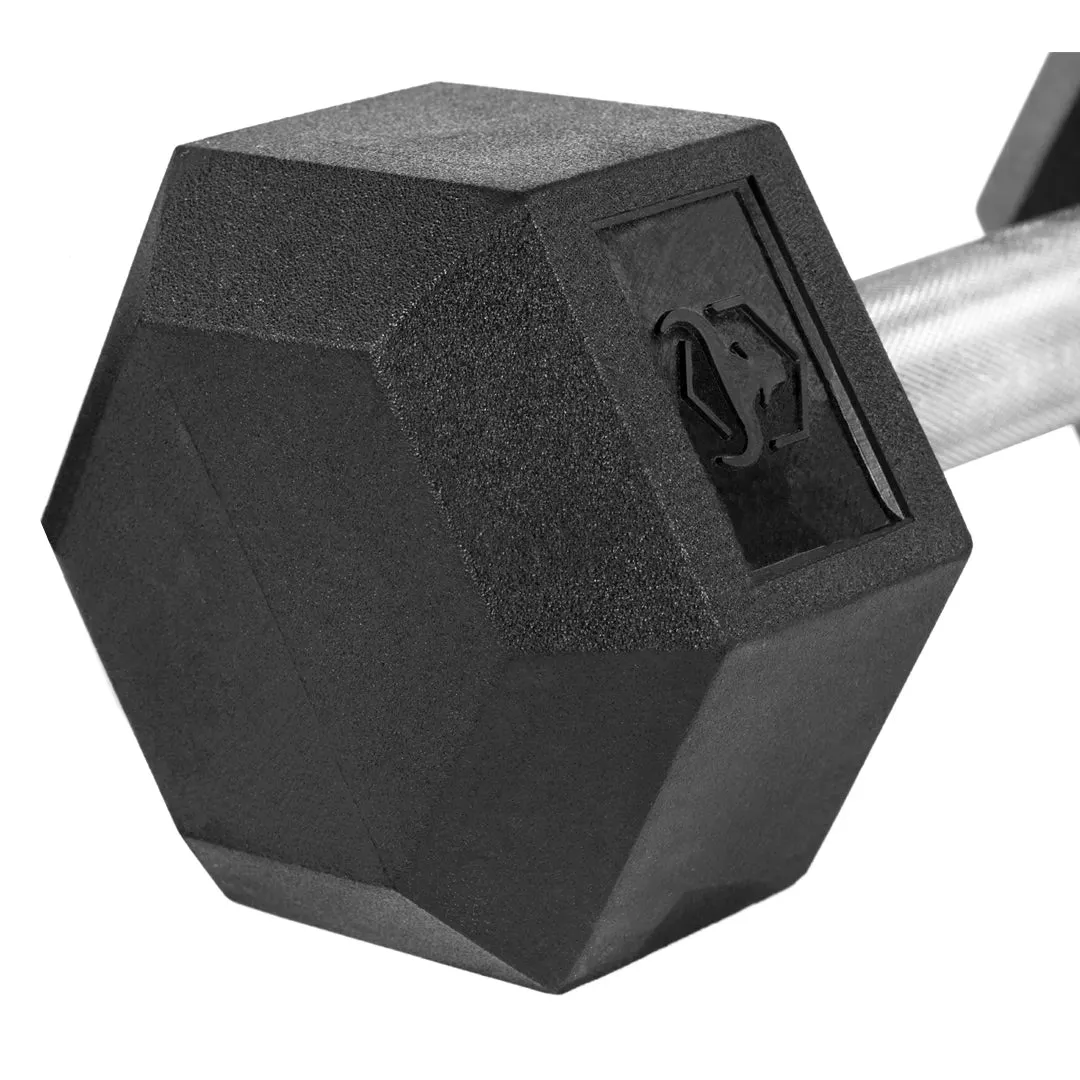 Rubber Hex Dumbbells & Sets (LB)