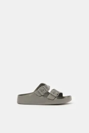 Senior Boys Grey Buckle Slide