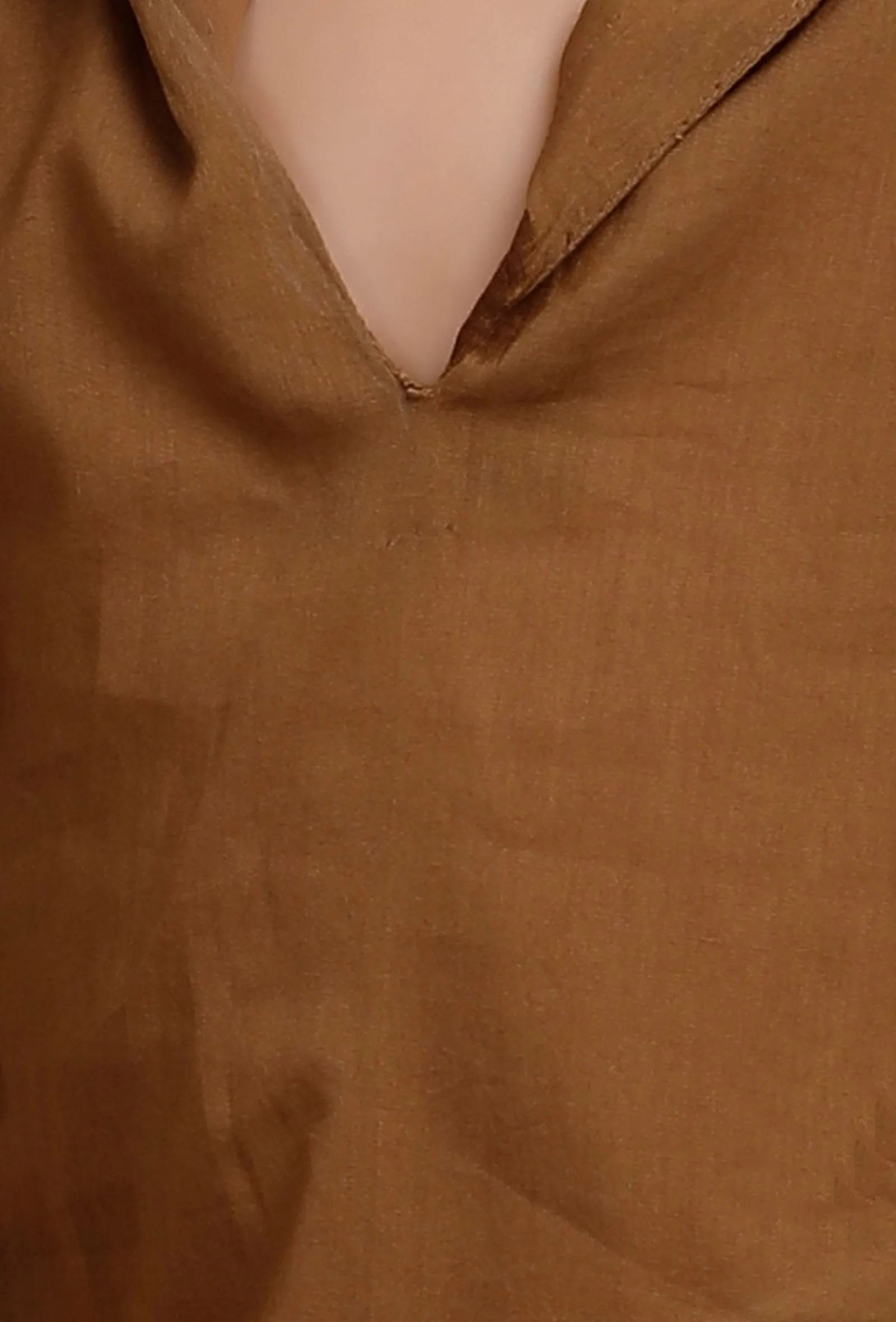 Set Of 2: Brown Mul Mul Kurta With Off-white  Pant