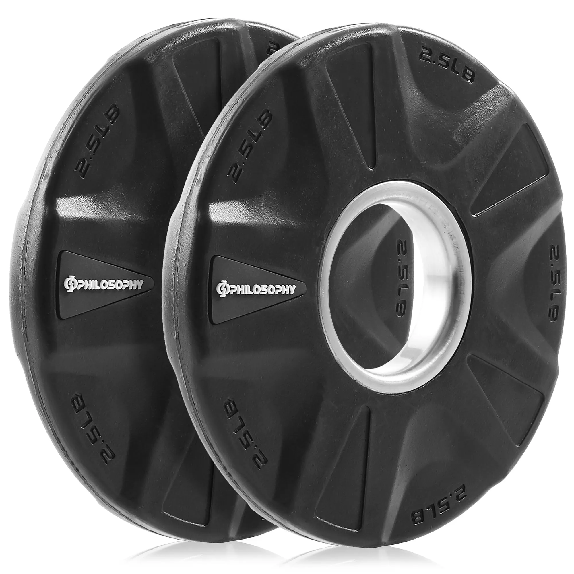 Set of 2 Rubber Coated 2-inch Olympic Grip Weight Plates