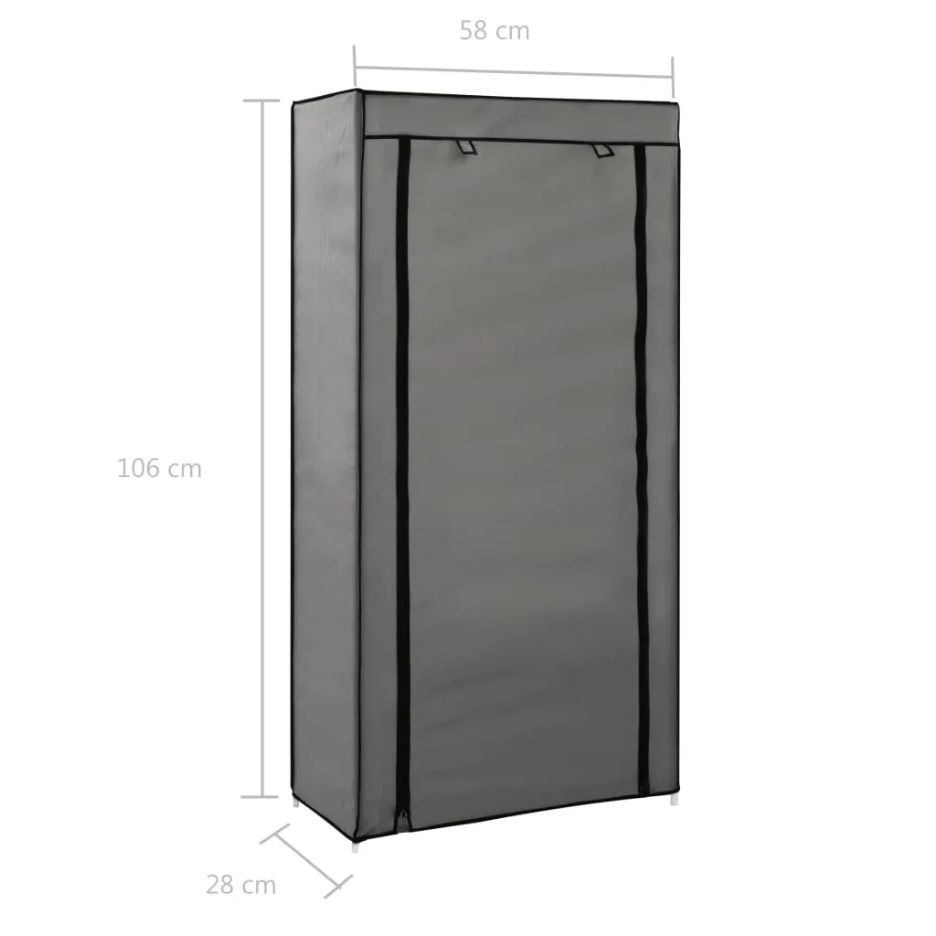 Shoe Cabinet with Cover Grey 58x28x106 cm Fabric