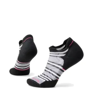 Smartwool Women's Run Stripe Targeted Cushion Sock in Black