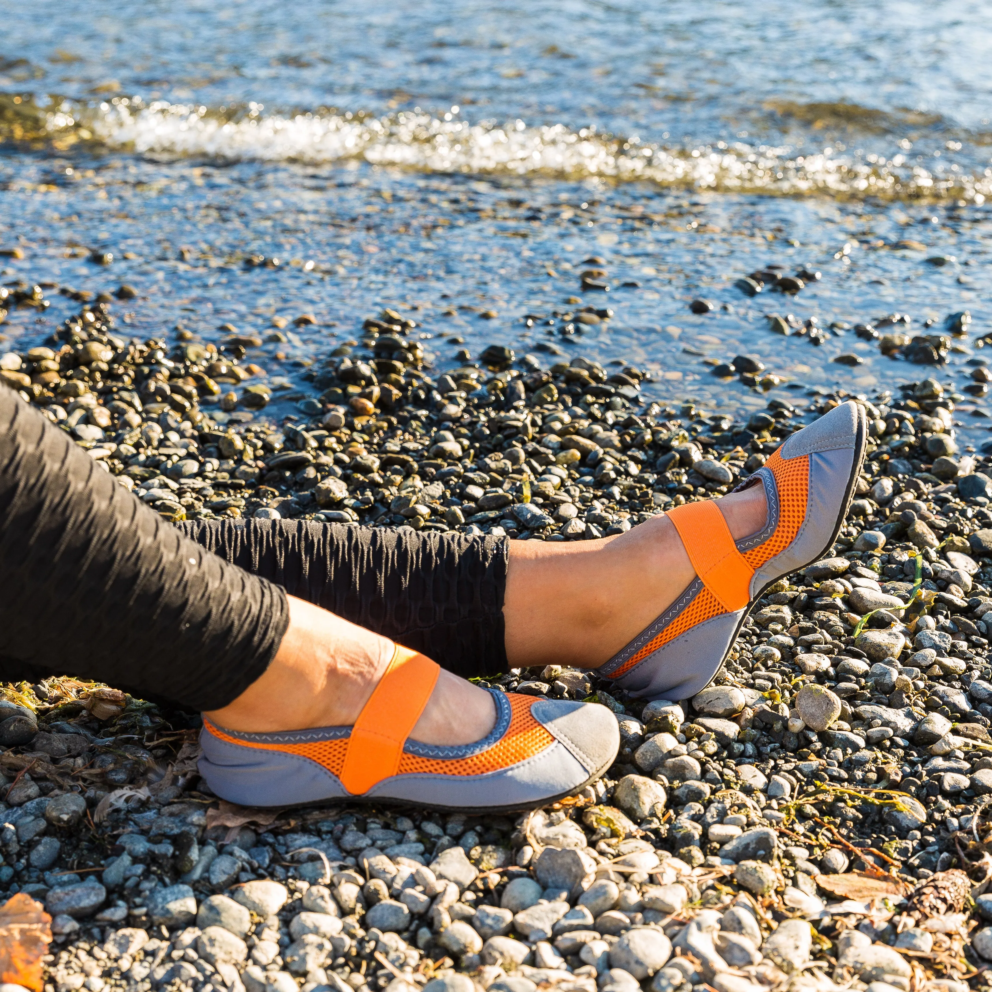 SOBEYO Women's Mary-Jane Flats Water Yoga Sports Orange