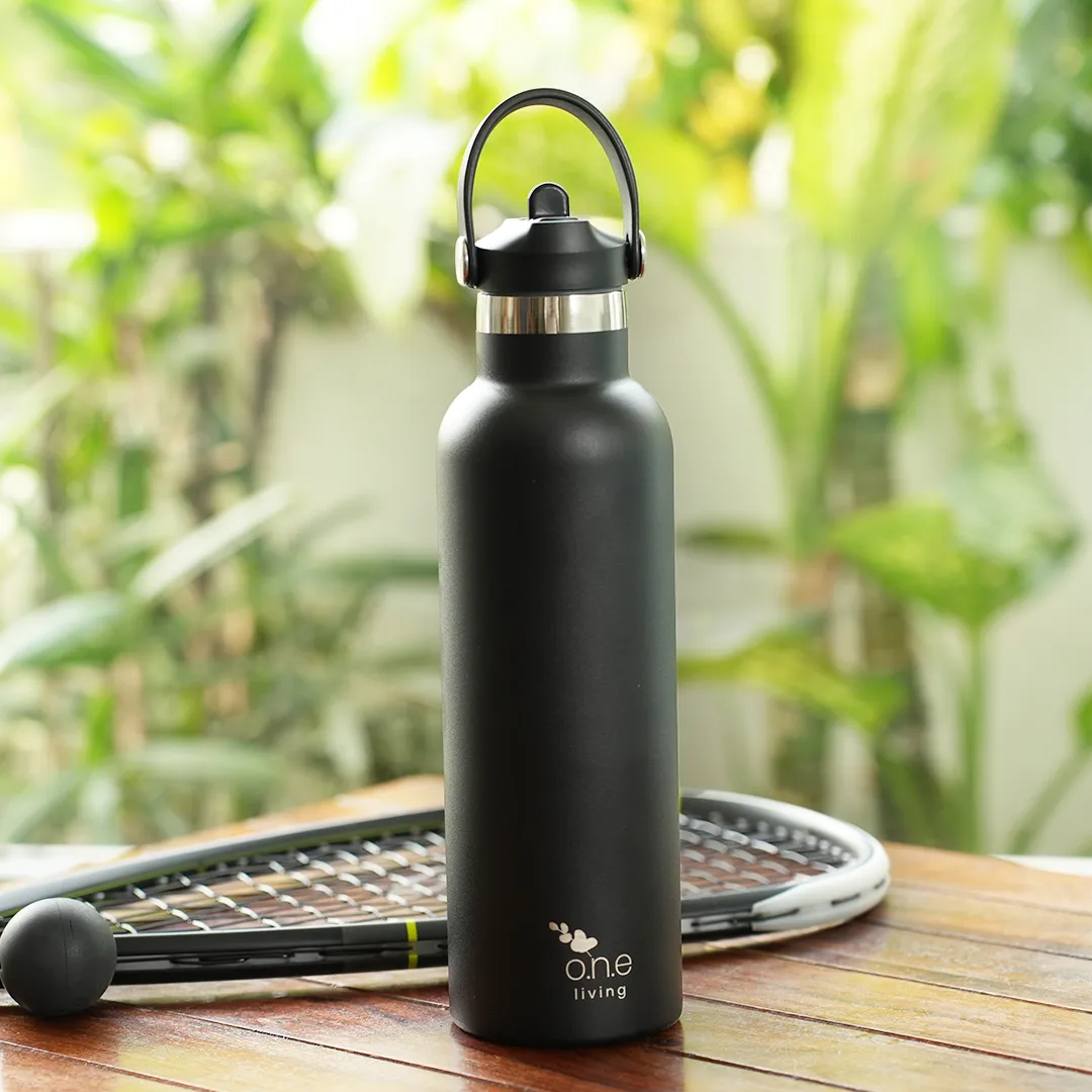 Sports Steel Bottle | Insulated | 750 ml | Black | 12 Hours Hot & Cold