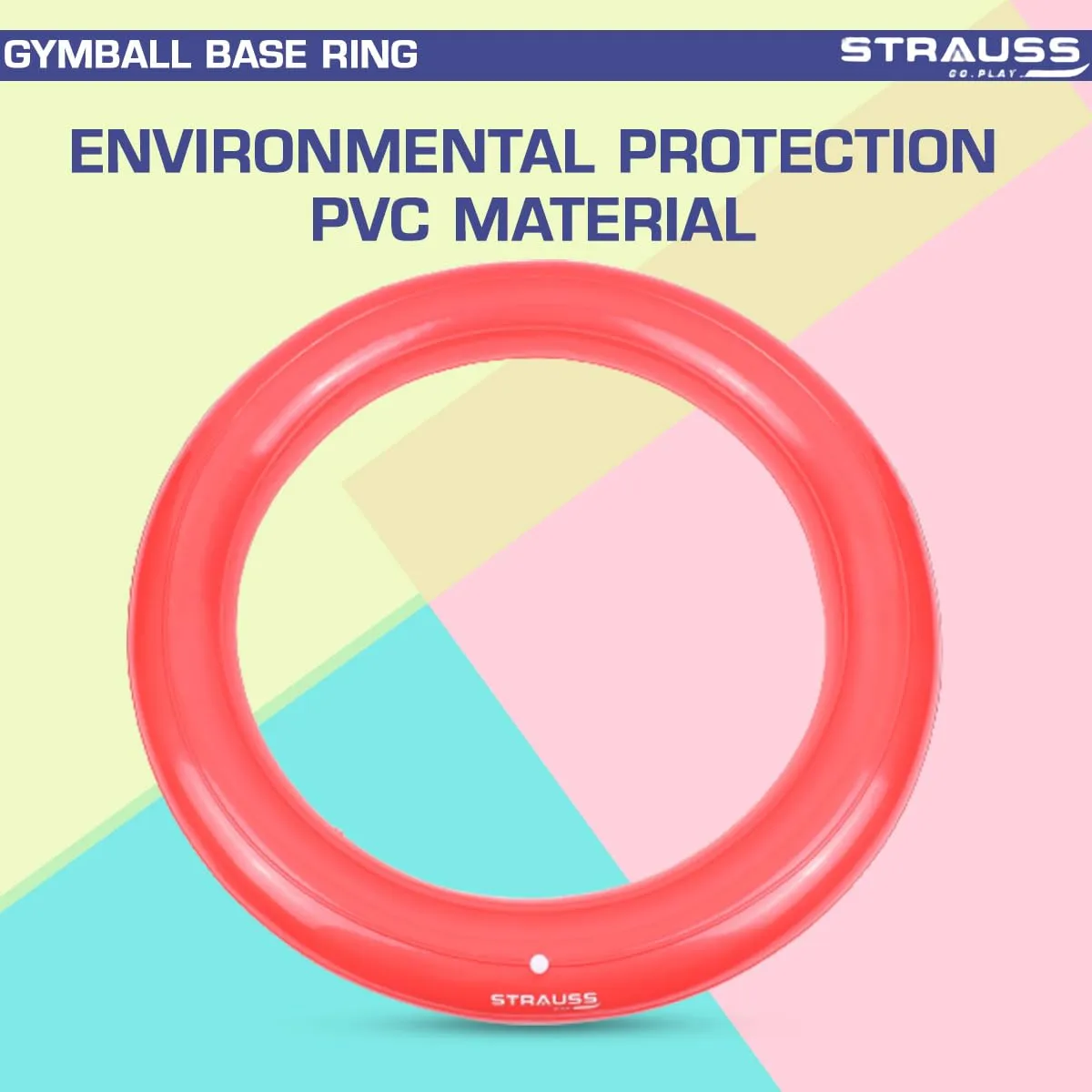 Strauss Gym Ball Base Ring | Round Anti Slip,Thickened & Stable Base| Yoga Ball Fitness Balance Base | Suitable for Home,Gym & Office,(Red)