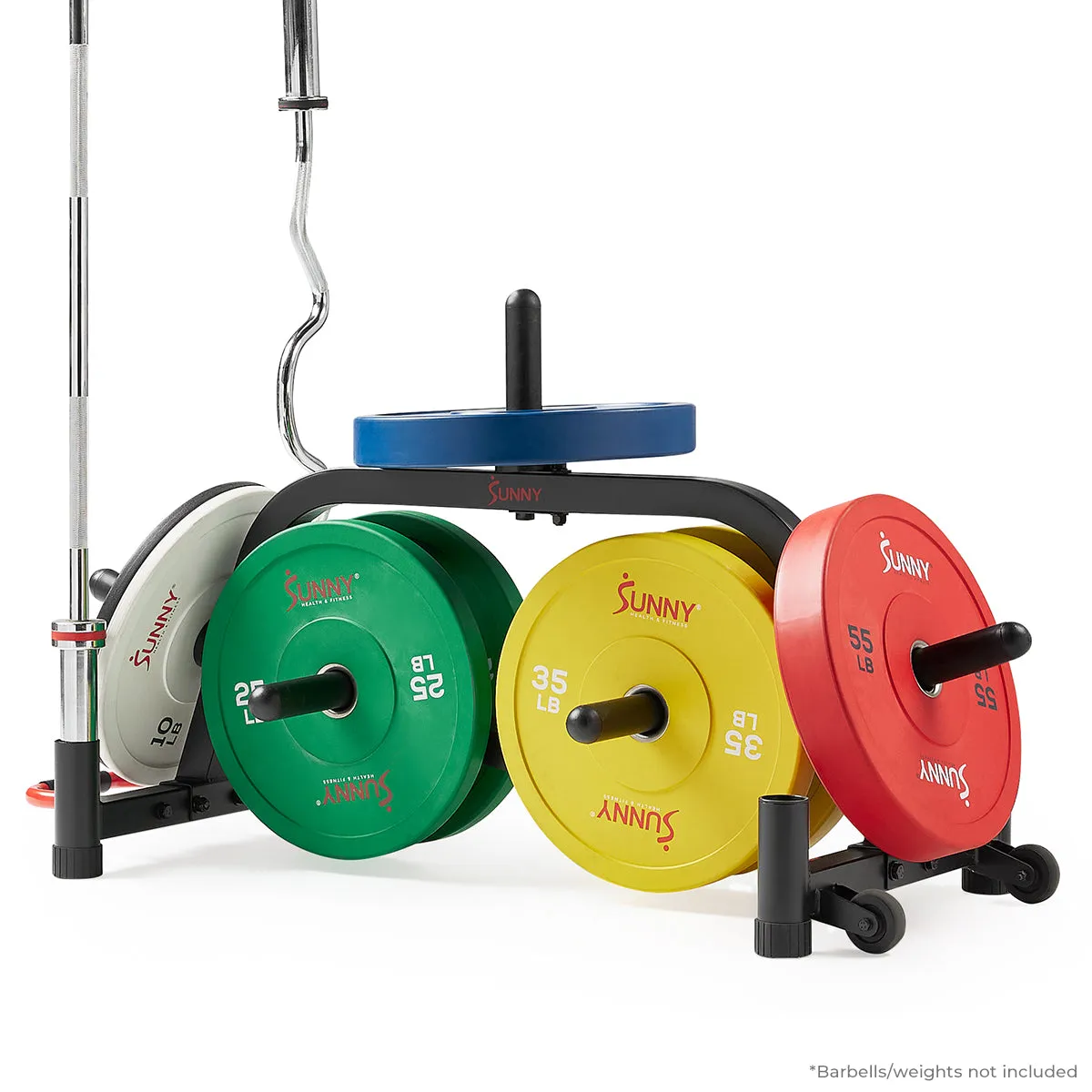 Sunny Strength™ Premium Portable Weight Plates & Barbell Storage Rack