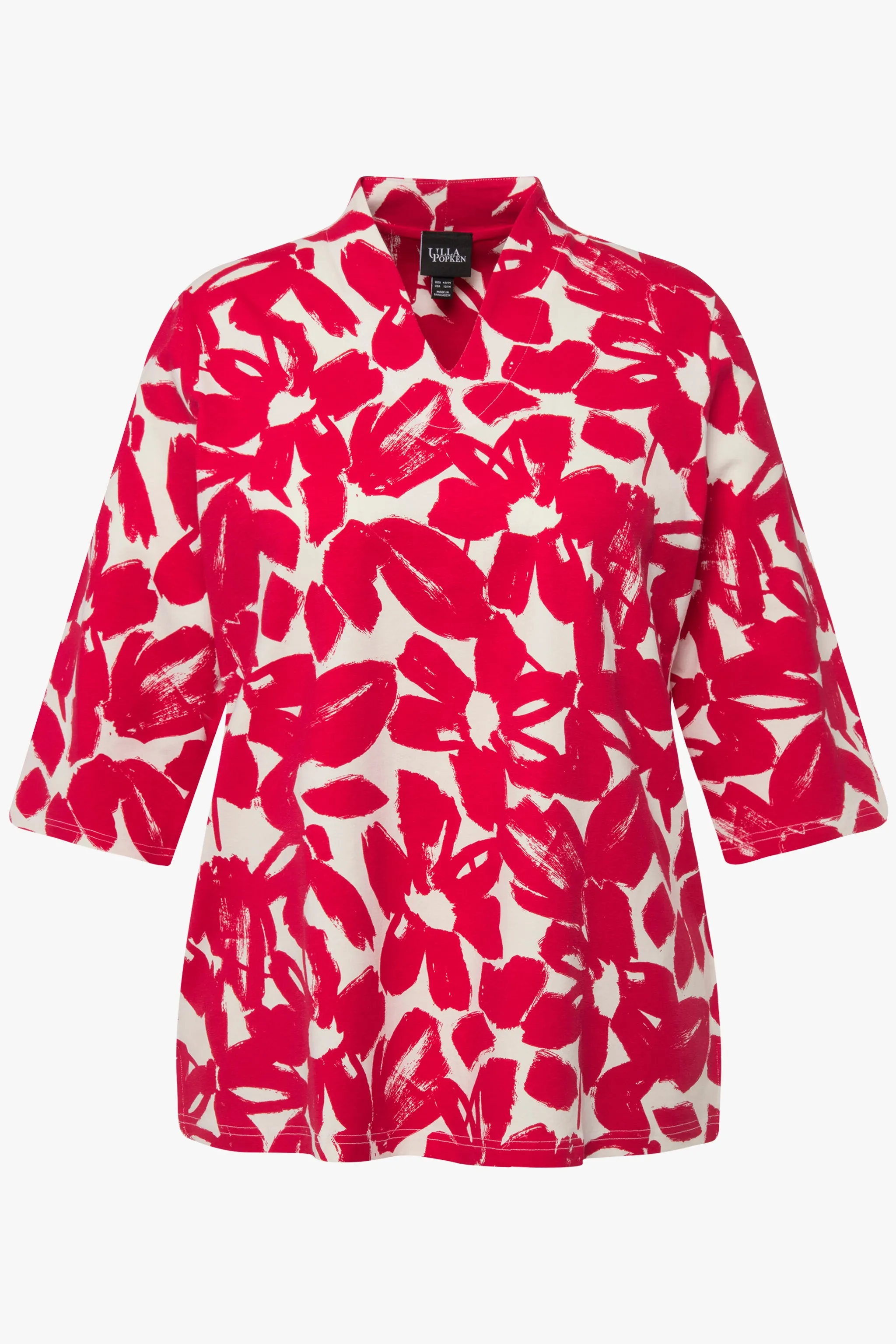 Ulla Popken Red Floral Top