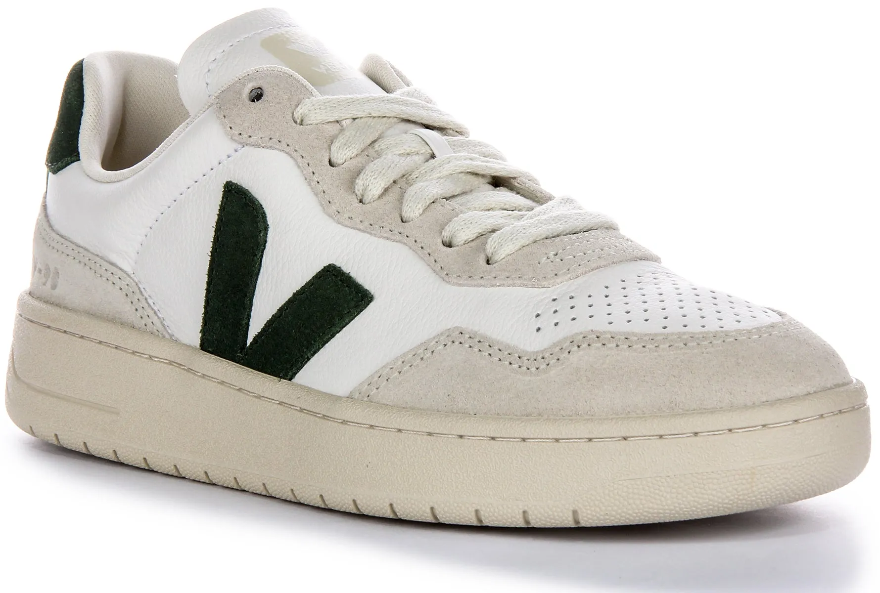 Veja V 90 Leather In White Green For Women