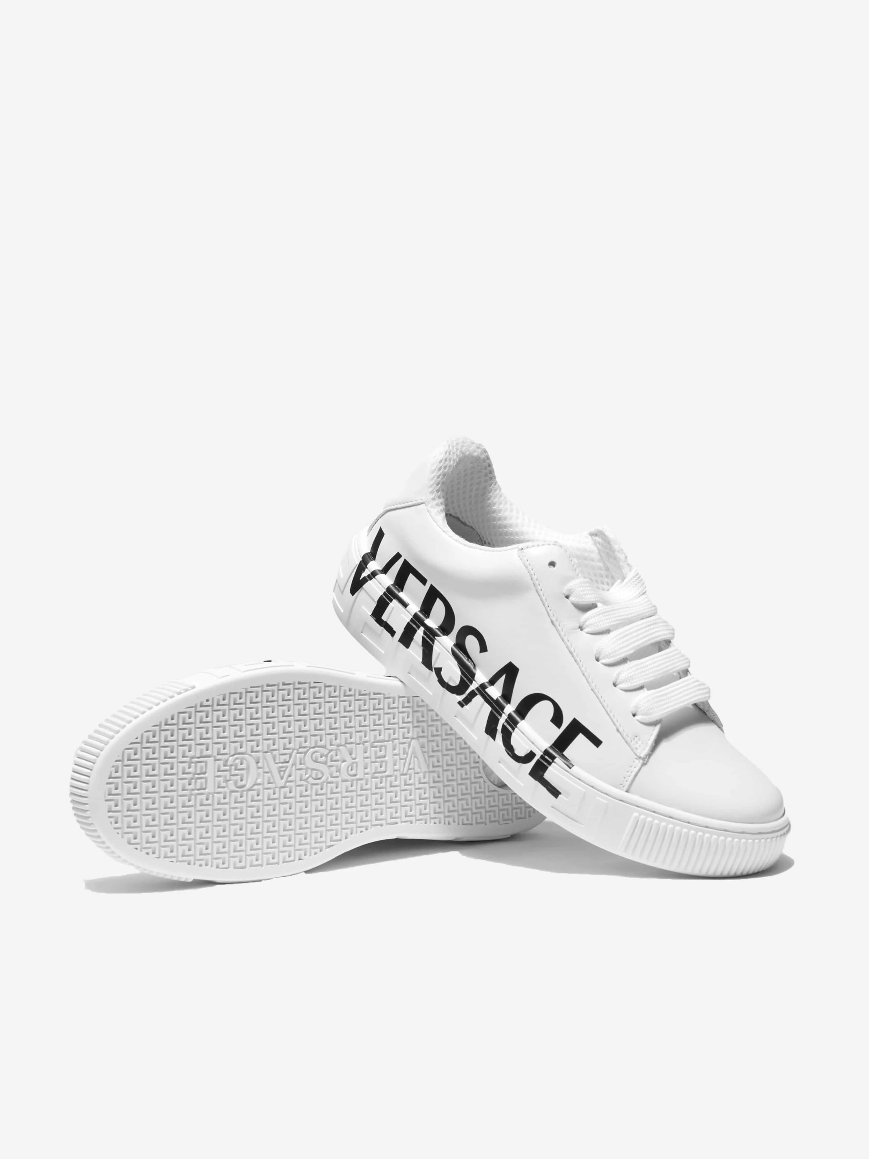 Versace Unisex Leather Logo Trainers