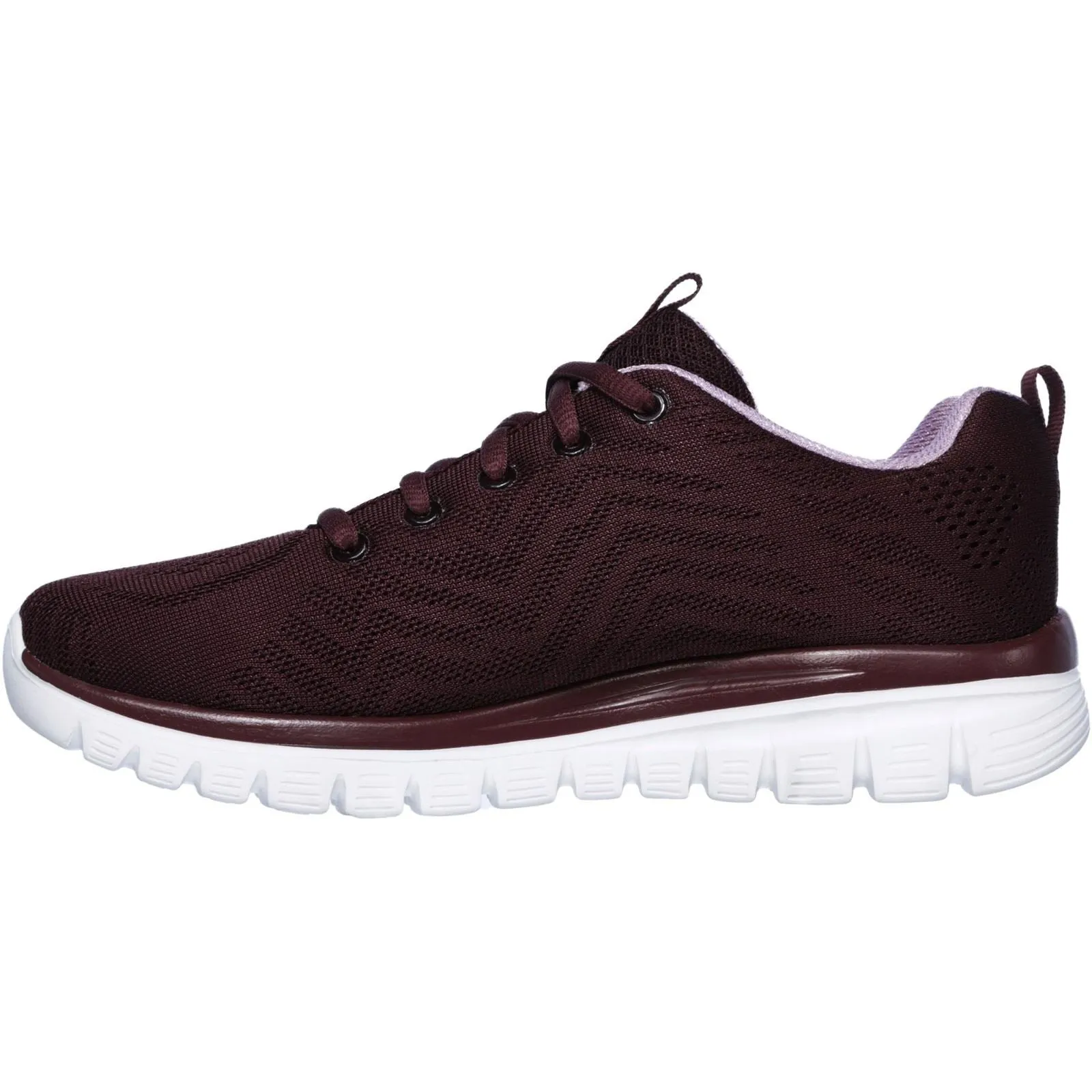 Women's Wide Fit Skechers 12615 Graceful Get Connected Sports Trainers - Wine