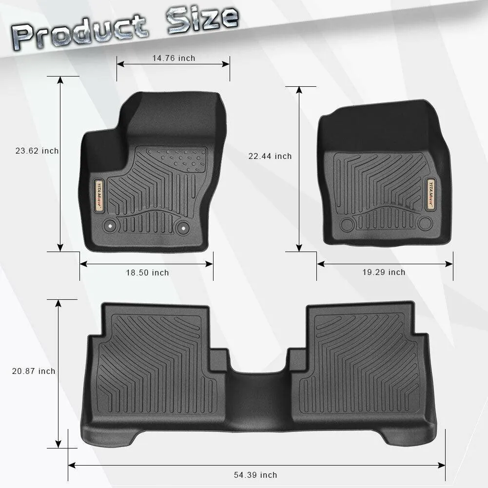 YITAMOTOR® Floor Mats For 2013-2019 Ford Escape, 1st and 2nd Row All Weather Protection Floor Liners