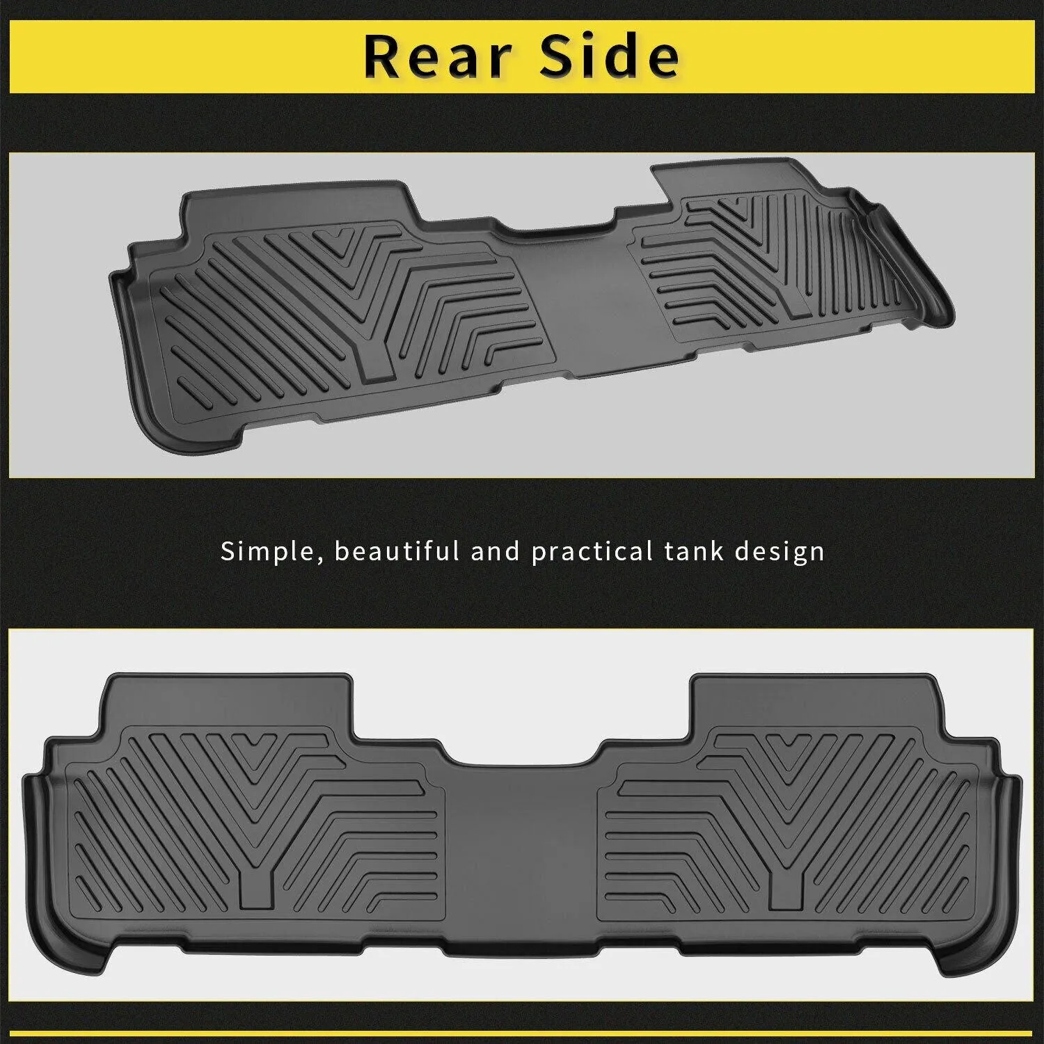 YITAMOTOR® Floor Mats For 2014-2019 Toyota Highlander, 1st & 2nd Row All Weather Protection Floor Liners